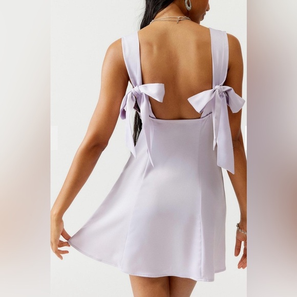 Urban Outfitters Dresses & Skirts - NWT Urban outfitters lilac satin effect babydoll short mini dress